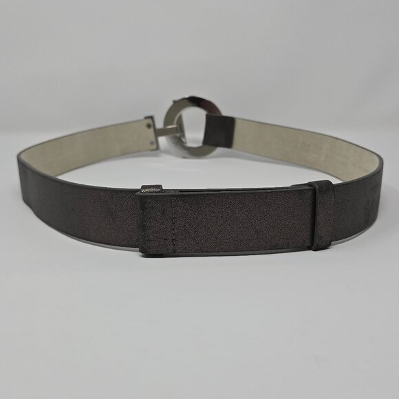 Chico's Metallic Adjustable Leather Cinch Belt with Rhinestone Buckle, S/M - Picture 5 of 12